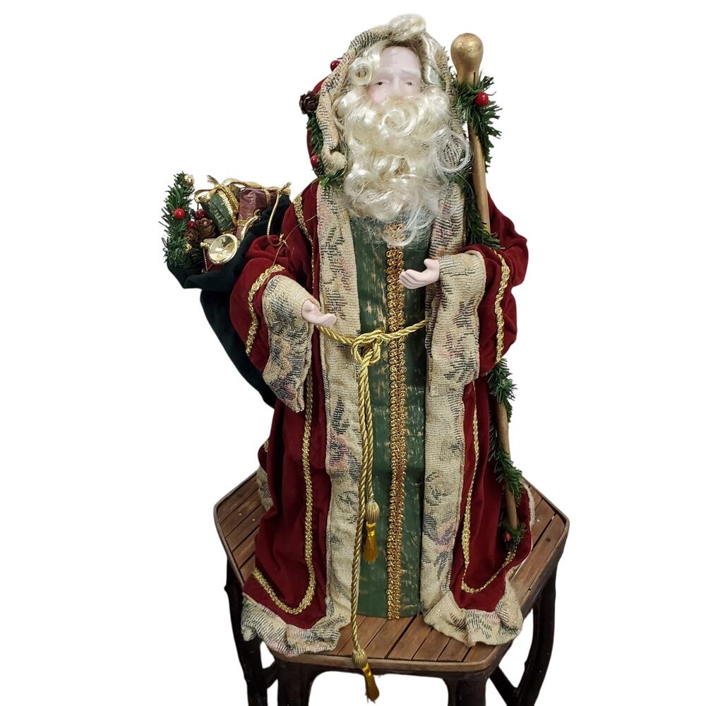 Vintage St Nicholas Santa Claus Tree Topper or Shelf Sitter Christmas Holiday